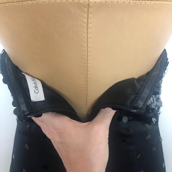 [4] Calvin Klein Black Sequined Formal Sheath Dress - LIKE NEW - Picture 5 of 6